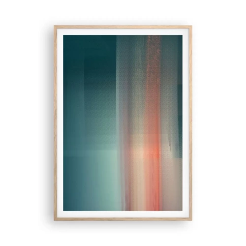 Plagát v ráme zo svetlého duba - Abstrakcia: vlny svetla - 70x100 cm