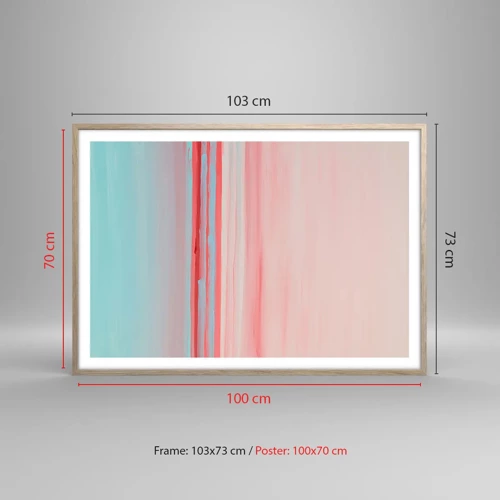 Plagát v ráme zo svetlého duba - Abstrakcia za úsvitu - 100x70 cm