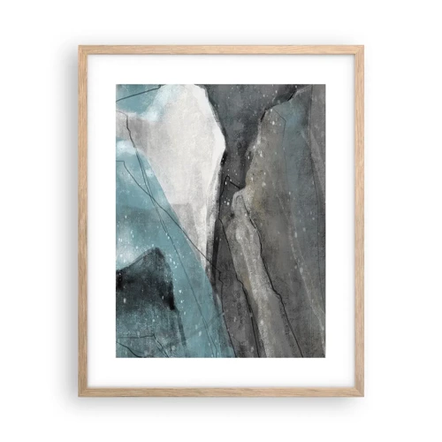 Plagát v ráme zo svetlého duba - Abstrakcie: skaly a ľad - 40x50 cm