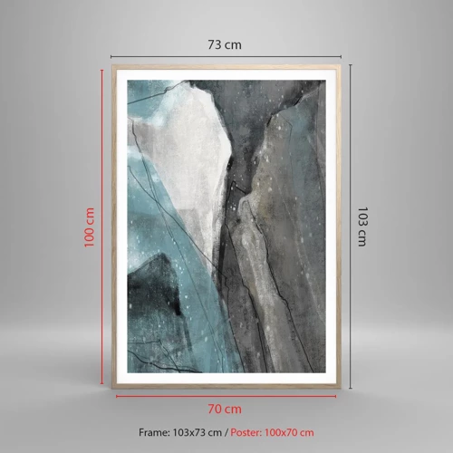 Plagát v ráme zo svetlého duba - Abstrakcie: skaly a ľad - 70x100 cm