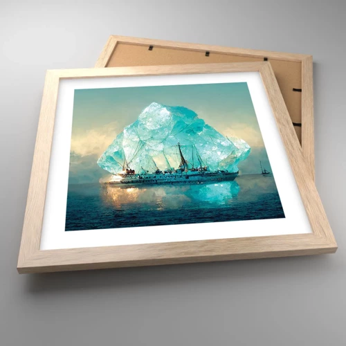 Plagát v ráme zo svetlého duba - Arktický briliant - 30x30 cm