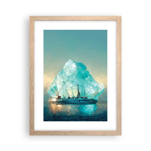 Plagát v ráme zo svetlého duba - Arktický briliant - 30x40 cm