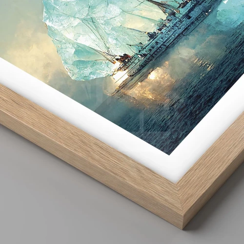 Plagát v ráme zo svetlého duba - Arktický briliant - 50x40 cm
