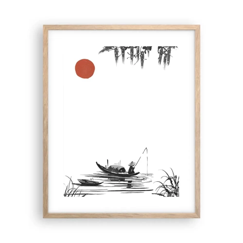 Plagát v ráme zo svetlého duba - Ázijské popoludnie - 40x50 cm