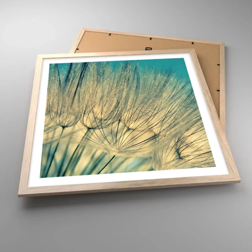 Plagát v ráme zo svetlého duba - Čakanie na vietor - 50x50 cm