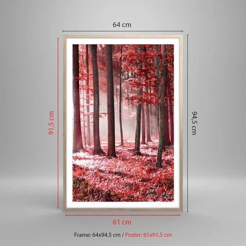 Plagát v ráme zo svetlého duba - Červená je rovnako krásna - 61x91 cm