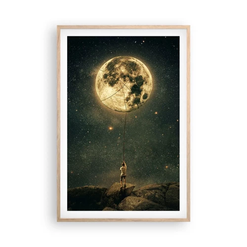 Plagát v ráme zo svetlého duba - Chlap, ktorý ukradol mesiac - 61x91 cm