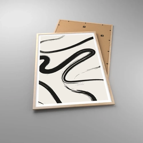 Plagát v ráme zo svetlého duba - Čiernobiely rozmar - 61x91 cm