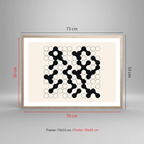 Plagát v ráme zo svetlého duba - Čínska hra – variácia - 70x50 cm