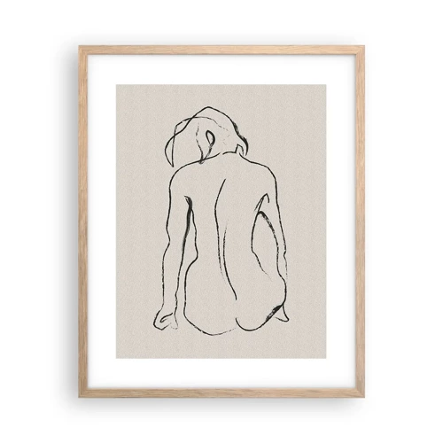 Plagát v ráme zo svetlého duba - Dievčenský akt - 40x50 cm