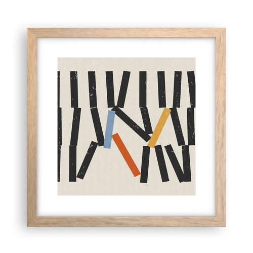Plagát v ráme zo svetlého duba - Domino – kompozícia - 30x30 cm