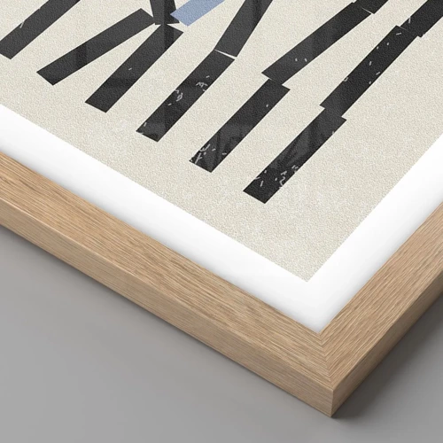 Plagát v ráme zo svetlého duba - Domino – kompozícia - 30x30 cm