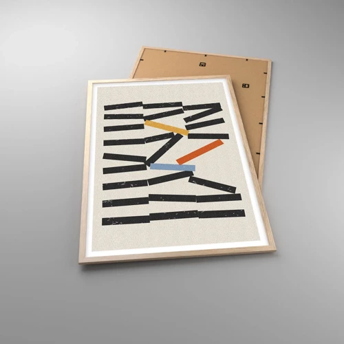 Plagát v ráme zo svetlého duba - Domino – kompozícia - 61x91 cm