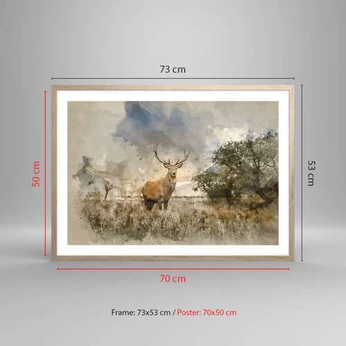 Plagát v ráme zo svetlého duba - Dôstojnosť - sila - majestátnosť - 70x50 cm
