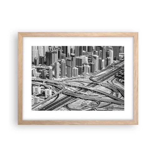 Plagát v ráme zo svetlého duba - Dubaj – neskutočné mesto - 40x30 cm