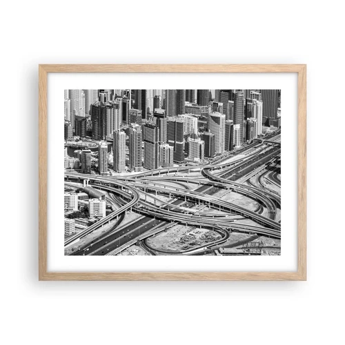 Plagát v ráme zo svetlého duba - Dubaj – neskutočné mesto - 50x40 cm