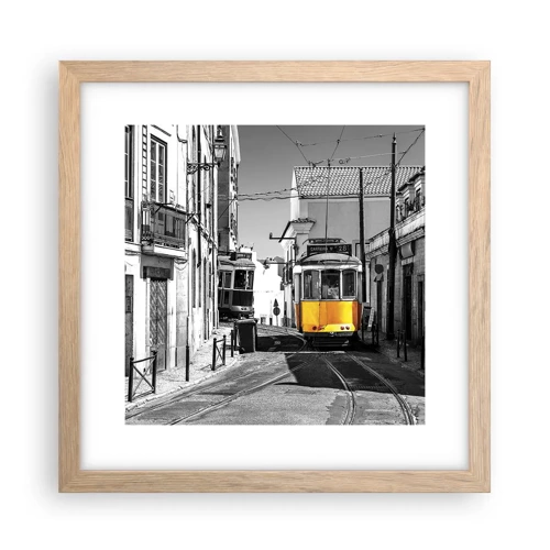 Plagát v ráme zo svetlého duba - Duch Lisabonu - 30x30 cm