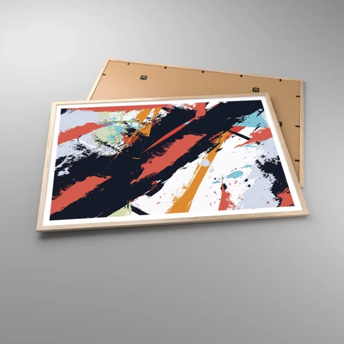 Plagát v ráme zo svetlého duba - Dynamická kompozícia - 100x70 cm