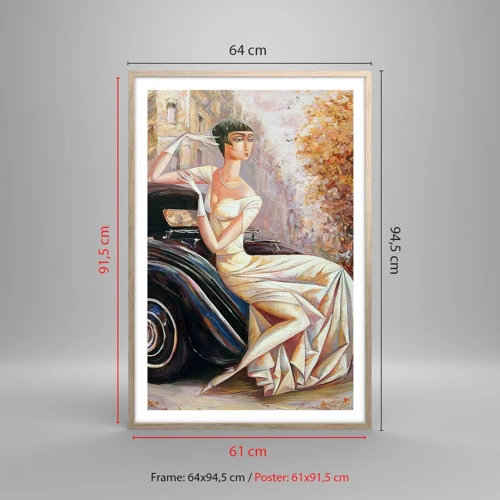 Plagát v ráme zo svetlého duba - Elegancia v retro štýle - 61x91 cm