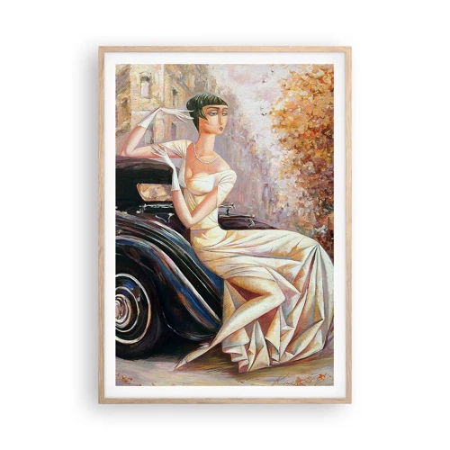 Plagát v ráme zo svetlého duba - Elegancia v retro štýle - 70x100 cm