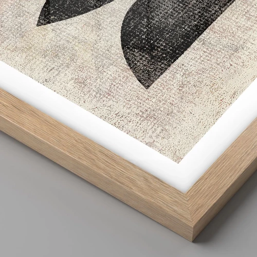 Plagát v ráme zo svetlého duba - Etnická abstrakcia - 50x40 cm