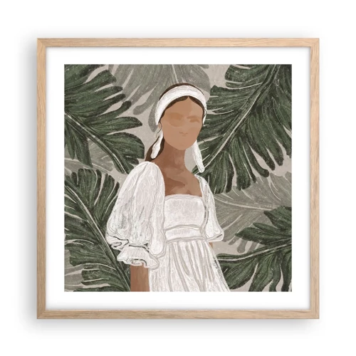 Plagát v ráme zo svetlého duba - Exotický portrét - 50x50 cm