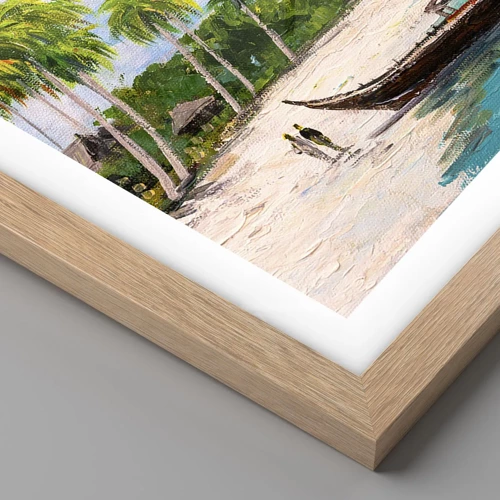 Plagát v ráme zo svetlého duba - Exotický sen - 30x30 cm