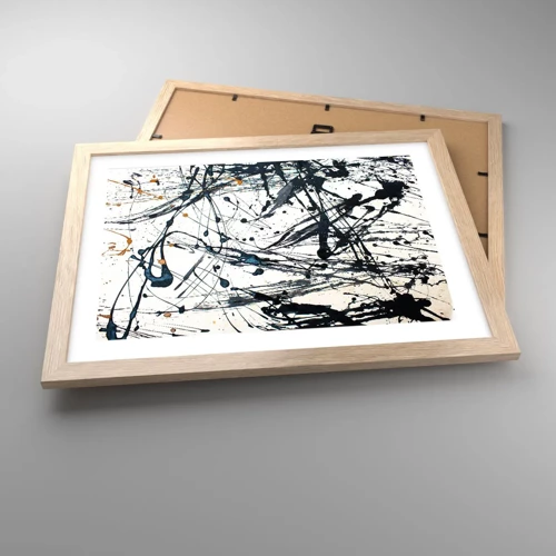 Plagát v ráme zo svetlého duba - Expresionistická abstrakcia - 40x30 cm