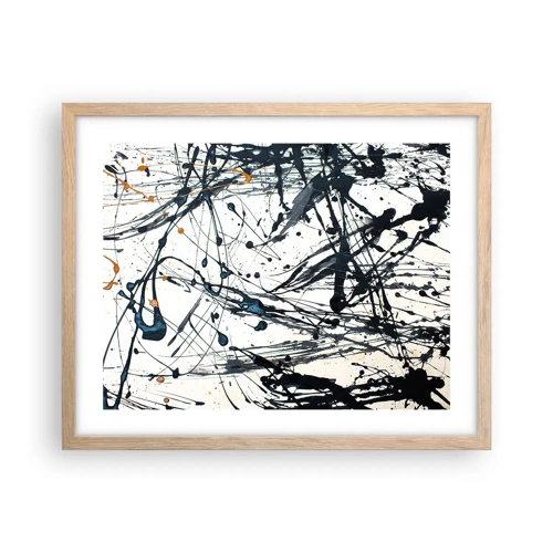 Plagát v ráme zo svetlého duba - Expresionistická abstrakcia - 50x40 cm
