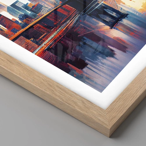Plagát v ráme zo svetlého duba - Famózny New York - 40x50 cm