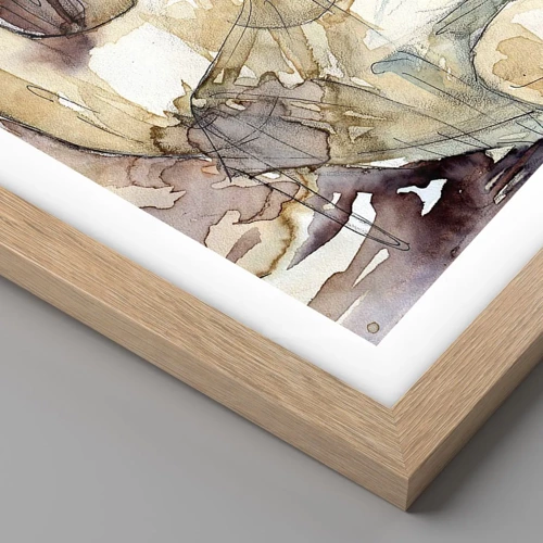 Plagát v ráme zo svetlého duba - Fialová nálada - 30x40 cm