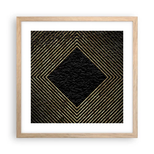 Plagát v ráme zo svetlého duba - Geometria v štýle glamour - 40x40 cm