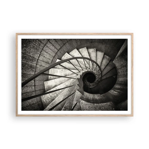Plagát v ráme zo svetlého duba - Hore po schodoch, dole po schodoch - 100x70 cm