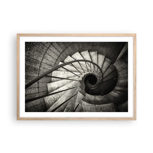 Plagát v ráme zo svetlého duba - Hore po schodoch, dole po schodoch - 70x50 cm