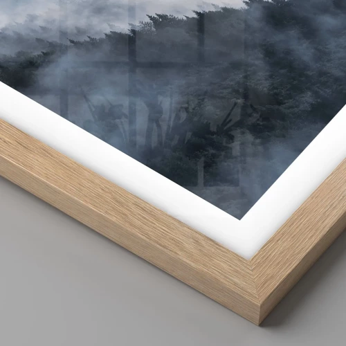 Plagát v ráme zo svetlého duba - Horská mystika - 60x60 cm