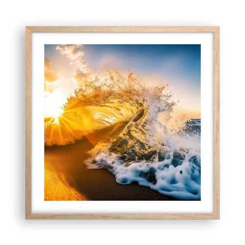 Plagát v ráme zo svetlého duba - Hra v piesku - 50x50 cm