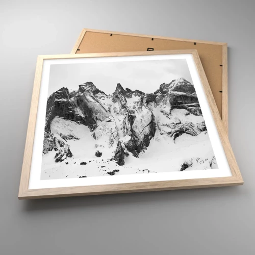 Plagát v ráme zo svetlého duba - Hrozivý žulový hrebeň - 50x50 cm