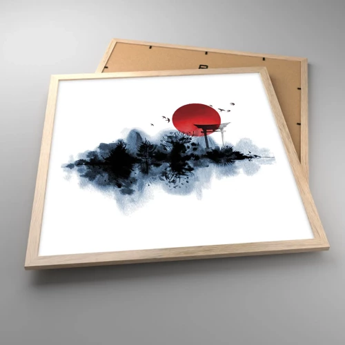 Plagát v ráme zo svetlého duba - Japonský pohľad - 50x50 cm