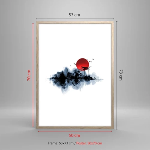 Plagát v ráme zo svetlého duba - Japonský pohľad - 50x70 cm