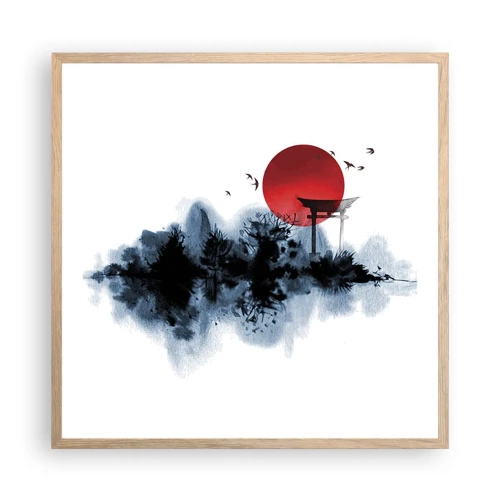 Plagát v ráme zo svetlého duba - Japonský pohľad - 60x60 cm