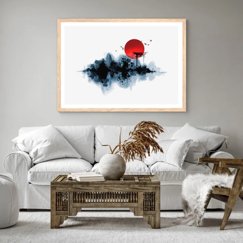 Plagát v ráme zo svetlého duba - Japonský pohľad - 70x50 cm