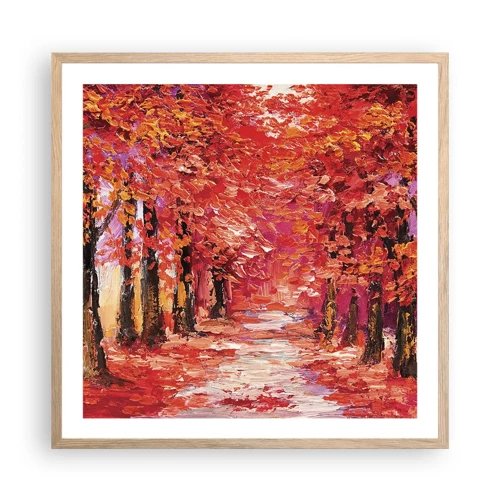 Plagát v ráme zo svetlého duba - Jesenná impresia - 60x60 cm