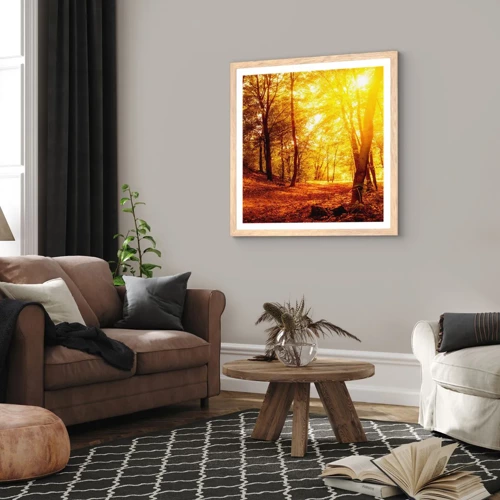 Plagát v ráme zo svetlého duba - K zlatej čistinke - 50x50 cm