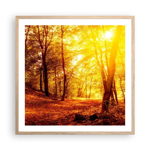 Plagát v ráme zo svetlého duba - K zlatej čistinke - 60x60 cm