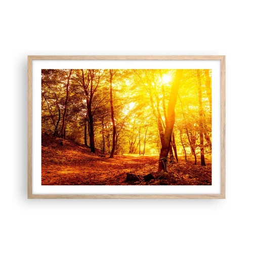Plagát v ráme zo svetlého duba - K zlatej čistinke - 70x50 cm