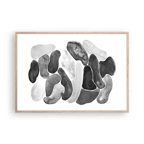 Plagát v ráme zo svetlého duba - Kamenistá abstrakcia - 100x70 cm