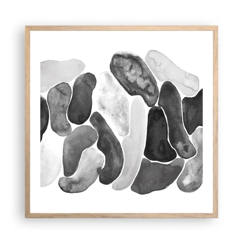 Plagát v ráme zo svetlého duba - Kamenistá abstrakcia - 60x60 cm