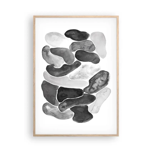 Plagát v ráme zo svetlého duba - Kamenistá abstrakcia - 70x100 cm