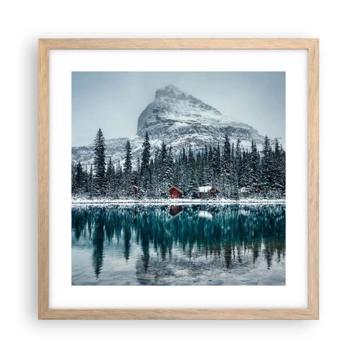 Plagát v ráme zo svetlého duba - Kanadské útočisko - 40x40 cm