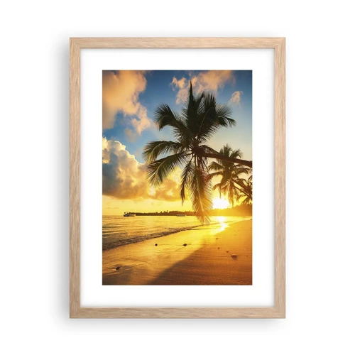 Plagát v ráme zo svetlého duba - Karibský sen - 30x40 cm